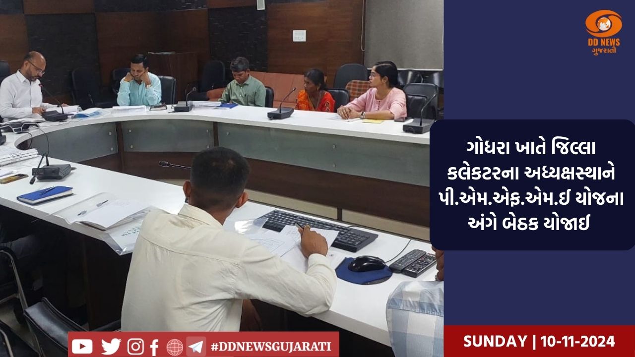 ગોધરા ખાતે જિલ્લા કલેકટરના અધ્યક્ષસ્થાને પી.એમ.એફ.એમ.ઈ યોજના અંગે બેઠક યોજાઈ 