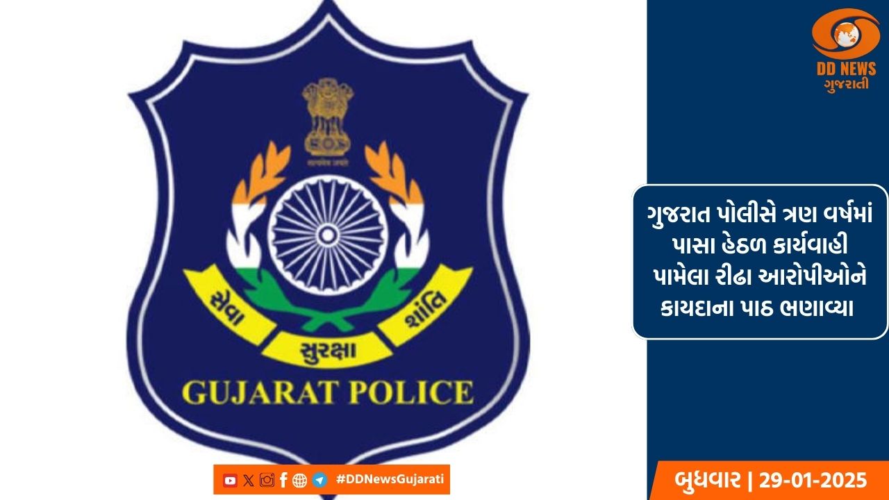 ગુજરાત પોલીસે ત્રણ વર્ષમાં પાસા હેઠળ કાર્યવાહી પામેલા રીઢા આરોપીઓને કાયદાના પાઠ ભણાવ્યા 