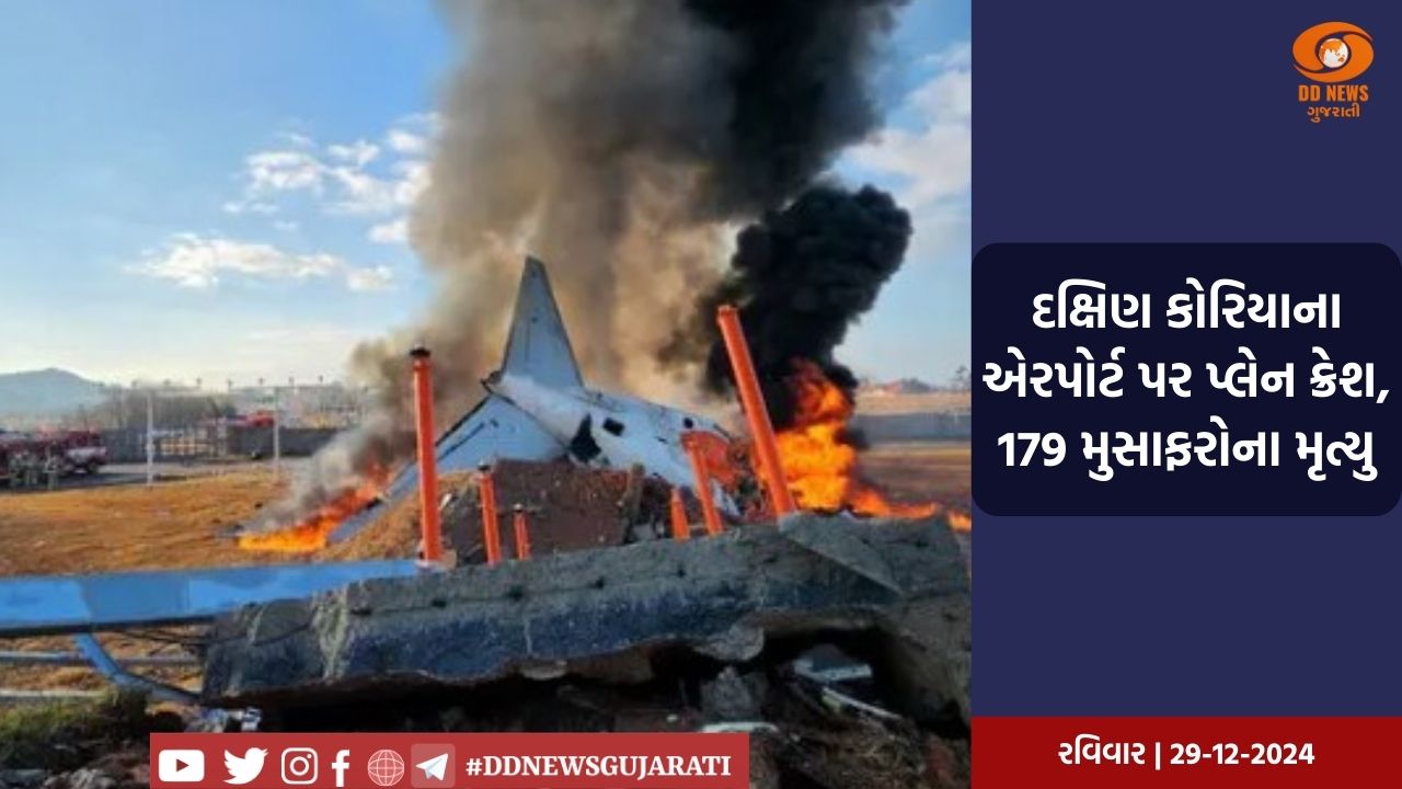 દક્ષિણ કોરિયા: જેજુ એરલાઈન્સનું વિમાન ક્રેશ, 179 મુસાફરોના મૃત્યુની આશંકા