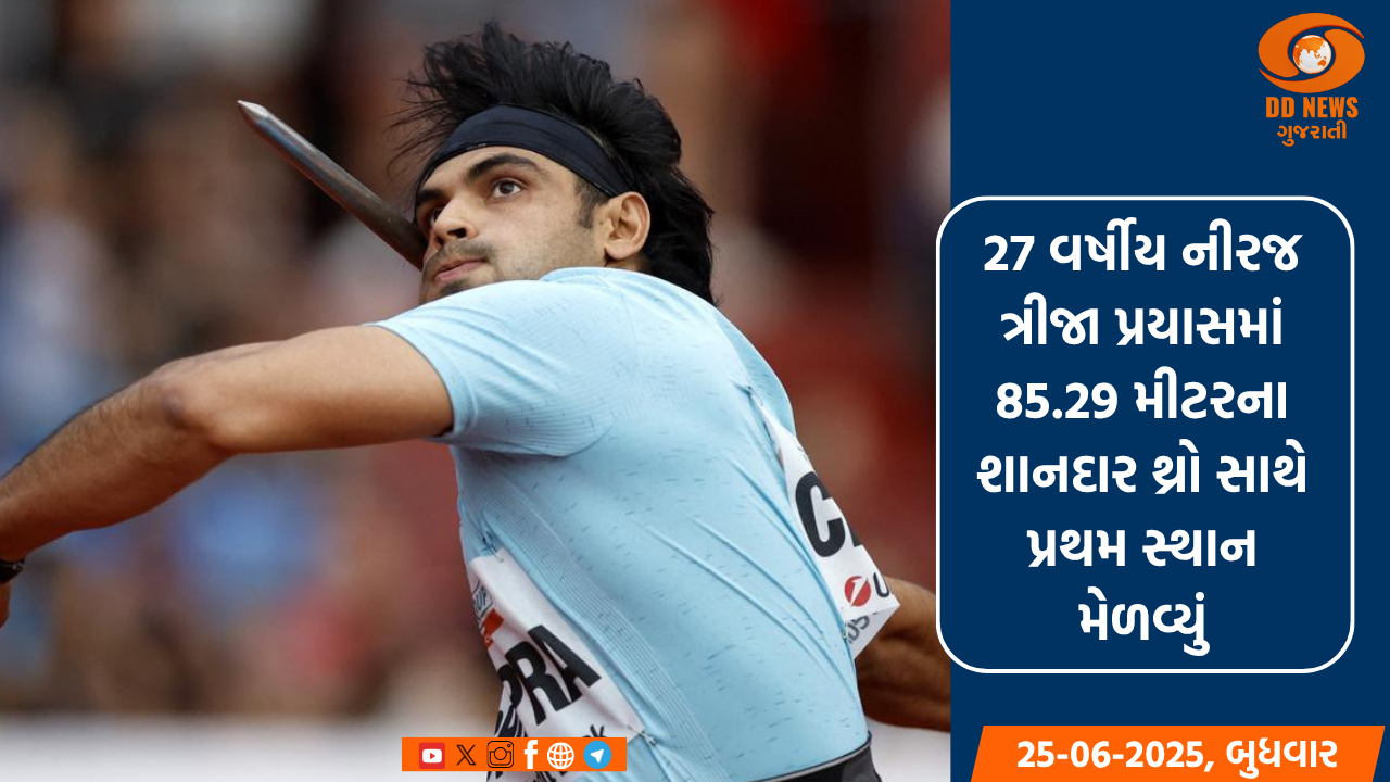 નીરજ ચોપરાએ ઓસ્ટ્રાવા ગોલ્ડન સ્પાઇક 2025નો ખિતાબ જીત્યો