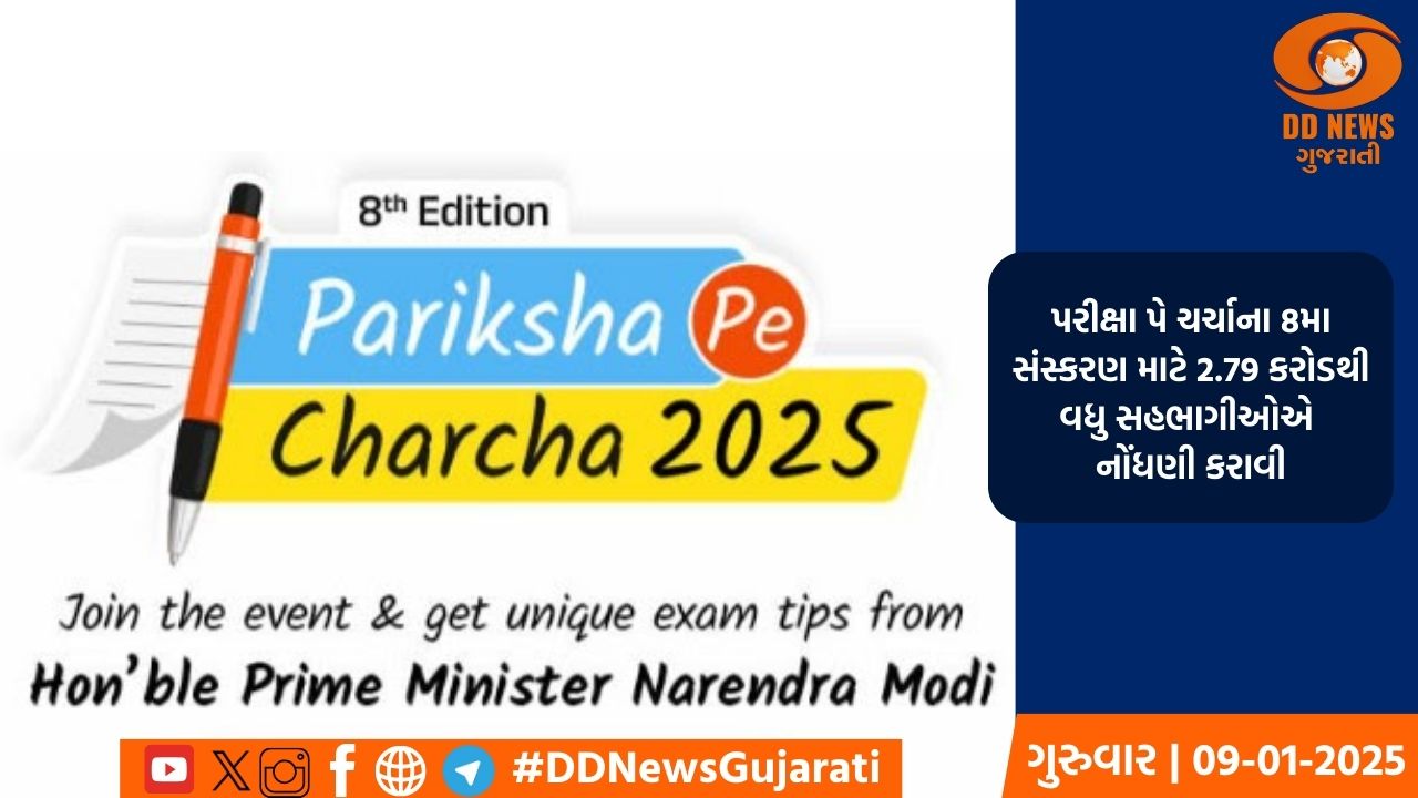 પરીક્ષા પે ચર્ચાના 8મા સંસ્કરણ માટે 2.79 કરોડથી વધુ સહભાગીઓએ નોંધણી કરાવી