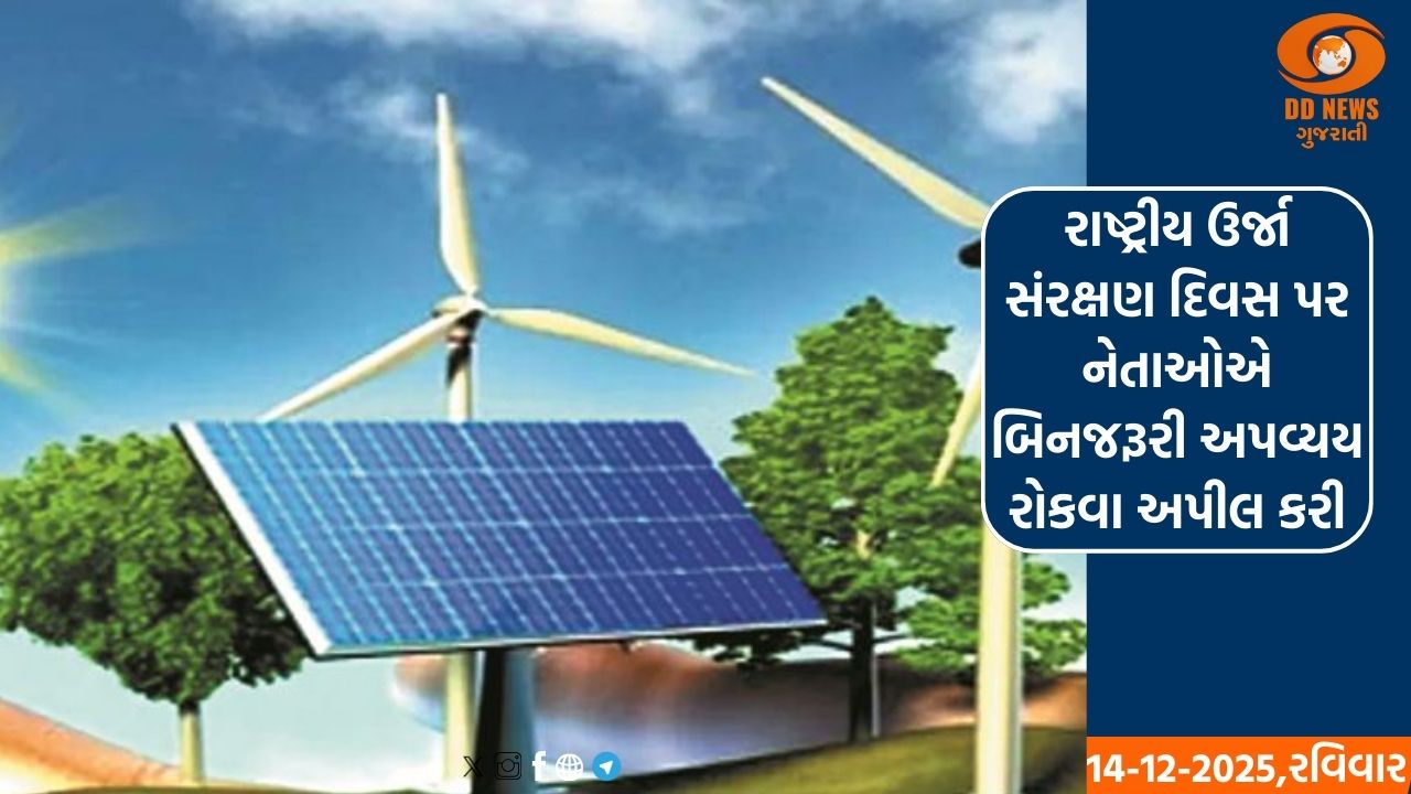 રાષ્ટ્રીય ઉર્જા સંરક્ષણ દિવસ પર નેતાઓએ બિનજરૂરી અપવ્યય રોકવા અપીલ કરી